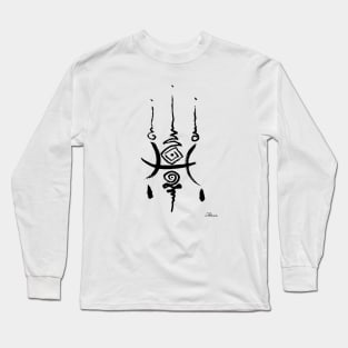 Unique Pisces Zodiac Unalome Birthday Minimalistic Distressed Zen Elegant Goth Long Sleeve T-Shirt